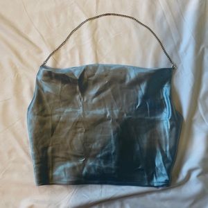 cropped tank top, baby blue